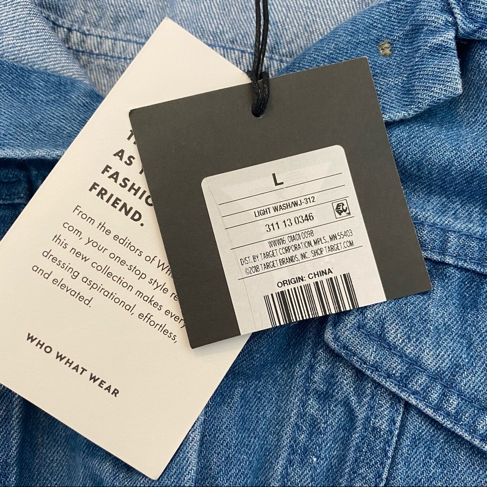 Who What Wear Denim Belted Jacket - Picture 4 of 6